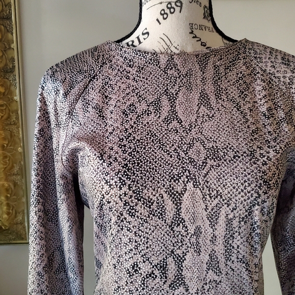 Vintage A.J. Bari snake print open back cocktail dress - Picture 3 of 16